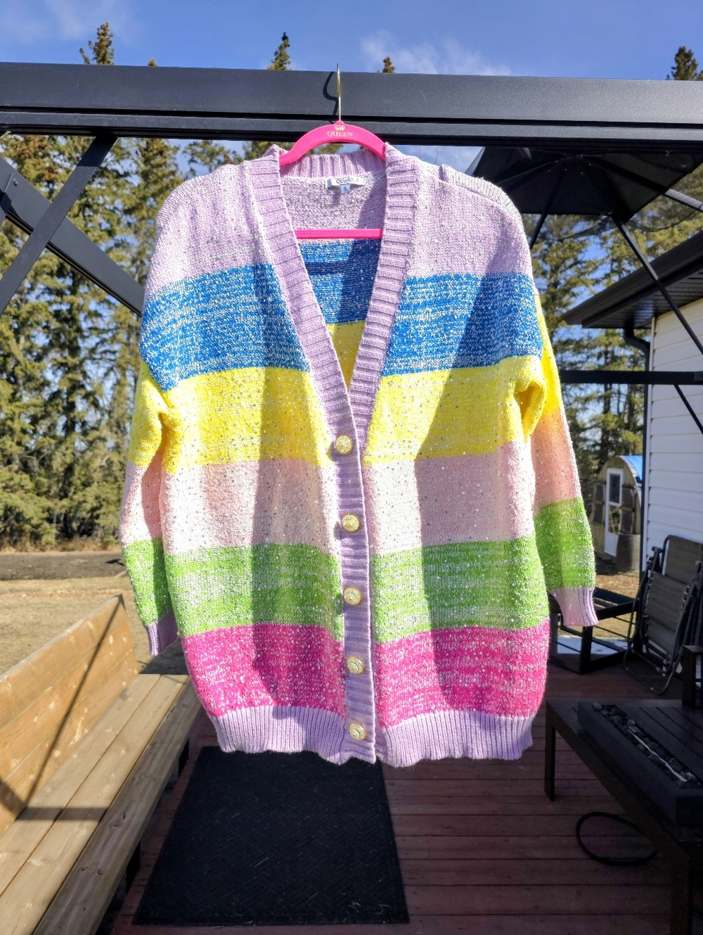 Olivia Rubin Sequin Stripe Cardigan